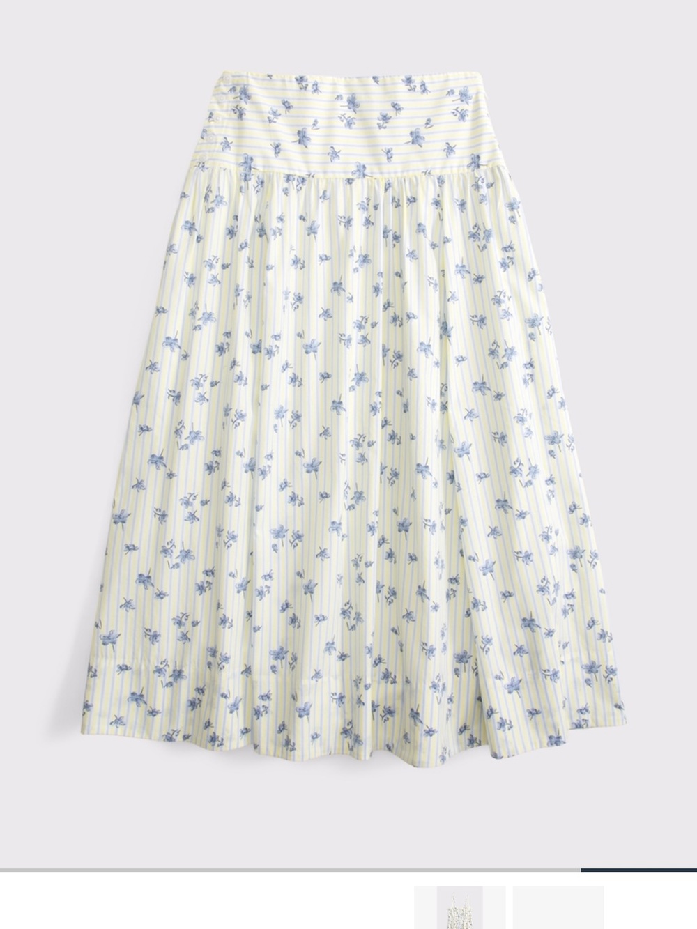 Abercrombie & Fitch Cream Maxi Skirt with Blue Floral Print